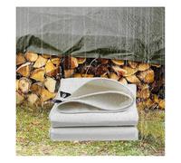 SJASD Tarpaulin Waterproof Heavy Duty 550g/m² 100% Waterproof Tarps Multi-Purpose Cover for Kennels Chicken Coops Fishpond Hay Log Pile Roof Trailer Outdoor Furniture Ground Sheet,White,5x6m