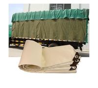 SJASD Tarpaulin Waterproof Heavy Duty 550g/m² 100% Waterproof Tarps Multi-Purpose Cover for Kennels Chicken Coops Fishpond Hay Log Pile Roof Trailer Outdoor Furniture Ground Sheet,Beige,6x8m