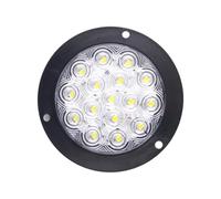 SJBEUA Rear Lights Red Yellow White 1/2Piece 12V 24V 16 LED 4" Round Rear Tail Lights Turn Signal Brake Stop Reverse Lamp For Car Truck Rear Tail Light Assembly(White)