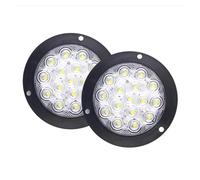 SJBEUA Rear Tail Lights 12V 24V 16 LED 4" Round Rear Tail Lights Turn Signal Brake Stop Reverse Lamp Car Truck Trailer Lorry Red Yellow White Rear Lights(White 2PIECE)