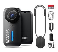 SJCAM 4K Pocket Cam, Tiny Action Camera, Mini Stabilized Body Camera & Portable POV, Waterproof, Wearable, Built-in Spkr & Mic for Vlogging, Helmet & Chest Mountable, Black