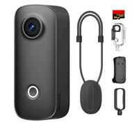 SJCAM C100 Pro 4K/30fps POV Camera with 64GB Card, 5G WiFi 32g Wearable Camera,1/3" CMOS | f/2.5 Video Cam,30M Waterproof Thumb Action Camera,Magnetic Hand-Free Mini Body Camera for Vlogging,Black