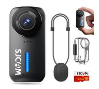 SJCAM C110 128GB Card Mini Body Camera, Magnetic Mini Camera, EIS Stabilisation, 8x Zoom | 30m Waterproof Pocket Action Camera | WiFi Vlogging Cam, 4K f/2.0 POV Camera in Black