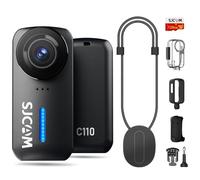SJCAM C110 Mini 4K Action Camera, Portable POV, Tiny Wearable Body Camera, Stabilization, Wearable, Underwater, 128G SD Card, Black