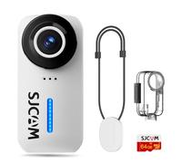 SJCAM C110Plus 4K Pocket Action Camera, 170° FOV, 6-Axis Stabilization Mini Body Cam, Waterproof, Wearable, Portable POV, Built-in Spkr & Mic for Vlogging, with Helmet Mount Kits, White