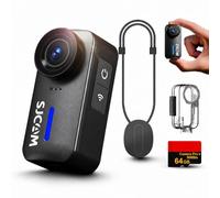 SJCAM C110Plus Magnetic Combo, 4K POV Pocket Action Camera,170° FOV, 6-Axis Stabilization,Mini Body Camera, Waterproof, Wearable cam for travel sport,Built-in Mic for Vlogging, with Helmet Mount,Black