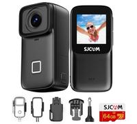 SJCAM C200Pro 4K Body Pocket Cam, Tiny Action Camera, Stabilized, Waterproof, Wearable, Mini Portable POV, Built-in Spkr & Mic for Vlogging, Helmet & Chest Mountable, Black