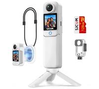 SJCAM C300 | 128GB 4K Pocket Action Camera, White, 7H Power,170°FOV Handheld Camera,6-Axis Stabiization POV Cam,Wearable Body Cam,3800mAh Vlogging Camera With Magnetic Lanyard &Tripod