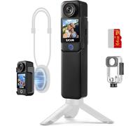 SJCAM C300 64GB Card 4K Action Camera, 2-in-1 Pocket Handheld Camera, 154° FOV Vlogging Camera, 7H Power | 1.3" Dual Touch Screens, Travel Camcorder, 30M(100ft) Waterproof Video Recording