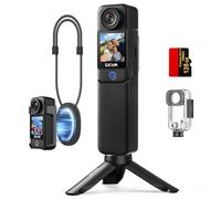 SJCAM C300 Vlogging Combo,with 128GB Card,4K Action Camera,7H Power,6-Axis Stabiization,Detachable Design Pocket&Handheld Camcorder,Magnetic Wearable Body Cam,170°POV Sports Camera for Outdoor,Black