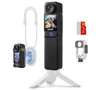 SJCAM C300 Vlogging Video Camera,0GB Card, 4K Pocket Action Camera Waterproof,7Hour Power,6-Axis Stabilization,Dual-Touch Screen 154° FOV Travel Handheld Camera for Live Streaming with Kits,Black