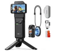 SJCAM C400 128GB Vlogging Camera, Pocket Handheld 4K Action Camera, 7H Power | 6-Axis Stabilizer Action Camera, 1.3"+2.29'' Dual Screens, Travel Video Camera for Recording, Content Creator camera