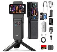 SJCAM C400 4K Content Creator Camera,128GB Card,7H Power|2.29'' Touch Screen Handheld Video Camera for Recording,6-Axis Stabilisation Travel Pocket Camera for Vlogging,30m Waterproof Action Camera