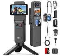 SJCAM C400 4K Content Creator Camera,64GB Card,7H Power|2.29'' Touch Screen Handheld Video Camera for Recording,6-Axis Stabilisation Travel Pocket Camera for Vlogging,30m Waterproof Action Camera