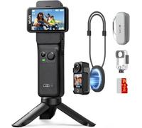 SJCAM C400 64GB 4K Vlogging Camera,7H Power,6-Axis Stabilizer,Handheld and Magnetic Werable Body Action Camera for POV Videos,2.29'' Touch Screen,for Youtube Live Streaming and Content Creators