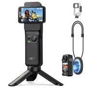 SJCAM C400 Creators Content Combo, No Card, 4K Pocket Handheld Action Camera, 7H Power, 6-Axis Stabilisation, Waterproof, 2.29'' Touch Screen Travel Video Camera for Recording, Camcorder, Black
