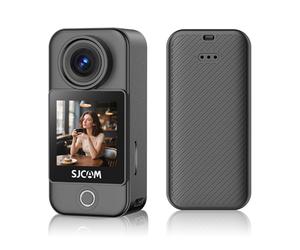 SJCAM C400 Pocket Action Camera 4K Video with 6-Axis Gyro Stabilization 1.3 Inch Touch Screen Compact 6.8×3.2×2.6cm Portable 172 Mins Battery Waterproof 30m with Case Fast 5GHz WiFi to Phone 16MP Phot