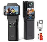 SJCAM C400 Standard Combo, 4K Pocket handheld Camera, 7H Power, 6-Axis Stabilization Action Camera, 2.29''Touch Screen, Waterproof Body Cam for Travel Vlogging and YouTube Live Streaming, Black, Gifts