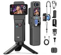 SJCAM C400 Vlogging Camera(0 GB),4K Pocket Vlog Action Camera,7 Hour Power | 2.29" Rotating Screen, Detachable Waterproof POV Body Camera with 6-Axis Stabiliser, 8x Zoom & 154° FOV for YouTube Travel