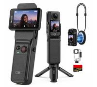 SJCAM C400 Vlogging Camera 64GB, 4K Pocket Vlog Action Camera,7 Hour Power | 2.29" Rotating Screen, Detachable Waterproof POV Body Camera with 6-Axis Stabiliser, 8x Zoom & 154° FOV for YouTube Travel