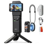 SJCAM C400 Vlogging Combo,4K Pocket Handheld Camera,7H Power, 6-Axis Stabilization Action Camera,2.29'' Touch Screen,Waterproof Werable Body Cam,Vlogging Camera for YouTube Live Streaming,128G Card