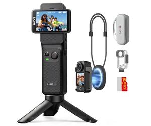 SJCAM C400 Vlogging Combo,4K Pocket Handheld Camera,7H Power, 6-Axis Stabilization Action Camera,2.29'' Touch Screen,Waterproof Werable Body Cam,Vlogging Camera for YouTube Live Streaming,128G Card