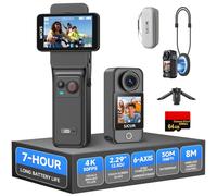 SJCAM C400 Vlogging Creators Combo 4K Action Camera - 6-Axis Stabilisation, 7H Battery, 2.29'' Touch Screen, Waterproof Pocket Handheld Camcorder with 64GB Card, Travel Video Recording for YouTube
