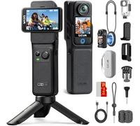 SJCAM C400 Vlogging Standard Combo, No Card, 4K Pocket Handheld Action Camera, 7H Power, 6-Axis Stabilisation, Waterproof, 2.29'' Touch Screen Travel Video Camera for Recording, Camcorder