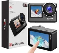 SJCAM SJ11 4K30FPS Action Cam 2.4Ghz/5Ghz WiFi Camera Remote Control, 5M Body Waterproof Underwater Camera with 6-aixs Stabilization, 2.33'' Touch Screen 154° FOV Sports Camera with Helmet Kits