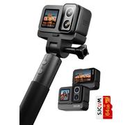 SJCAM SJ20 Action Camera 4K, 1850+ 4800mAh Selfie Stick, F2.0/F1.3 Dual Lens, 154° FOV, Low Light HDR, Stabilization, 8X Zoom, for Vlogging, Sports, Travel, Fishing, Motorcycling, Mountaineering