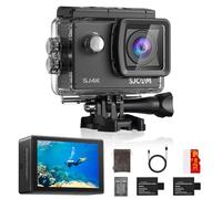 SJCAM SJ4000 Professional Grade 4K Action Camera, 40MP EIS Stabilization, 3-Axis Motorcycle Sport Camera, 170° Waterproof FOV Camera Underwater, 5X Zoom, Dual Batteries