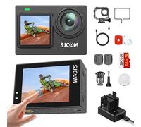 SJCAM SJ6 ULTRA 4K Action Camera,with 64GB Card,Sports Camera with Dual Screen,30M Waterproof Underwater Cameras for Snorkeling,Motorbike Helmet Camera with 6-Axis Stabilization,Live Streaming,Black