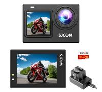 SJCAM SJ6Pro 4K60fps 24MP Dual Screen Action Cam with WiFi, 6-aixs Gyroscope Stabilizer,165° FOV 8X Zoom, Underwater 30m Waterproof Camera with 2X 1000mAh/64G Card/Vehicle Kits
