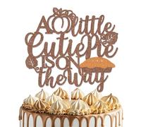SJcysrilla A Little Cutie Pie is on the Way Cake Topper Sweet as Pie Baby Shower Cake Decor a Little Cutie Pie Is on the Way Decorations Supplies Brown Glitter