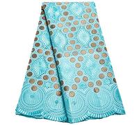 SJD LACE African Lace Fabric 5 Yards, Nigerian Water Soluble Textile Solid Guipure Cord Fabric Raw Material for Party Dress Sewing