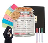 SJDOFU Bible Verse Jar with 90 Coloring Scriptures, 3 PCS Tagper Pen, Glass, Transparent