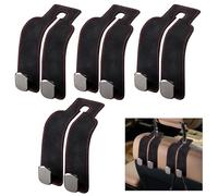 SJDOFU Car Seat Organizer Hooks, 4PCS Car Seat Back Double Hook, Car Seat Organizer Hooks Car Headrest Hook Car Hanger Storage for Bags Purses Handbags (Black)