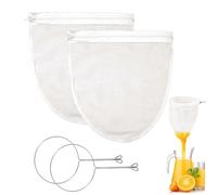 SJDOFU Nut Milk Bags, Pack of 2, Washable with 2 Stands, Straining Cloth, Reusable Filter Cloth, Filter Bag for Filtering Almond Milk Juices