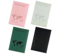 SJDOFU PU Leather Passport Cover, 4PCS Passport Holder, Passport Wallet Cover Case for Passport Ticket Card Boarding Passes Credit Card Business Cards