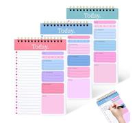 SJDOFU To Do List Pad, 3 Pack A5 Daily Planner Notepad, 156 Pages To Do List Notepad for Study Work Office