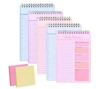SJDOFU To Do List Pad, 5 Pack A5 Daily Planner Notepad with Sticky Note, 150 Pages To Do List Notepad for Study Work Office