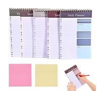 SJDOFU To Do List Pad, 5 Pack A5 Daily Planner Notepad with Sticky Note, 150 Pages To Do List Notepad for Study Work Office