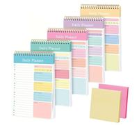 SJDOFU To Do List Pad, 5 Pack A5 Daily Planner Notepad with Sticky Note, 150 Pages To Do List Notepad for Study Work Office