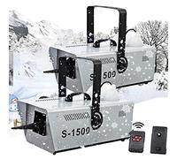 sjdoPulse 2 Pieces Snow Machine, 1500W Snow Machine with Wired Remote Control and Wireless Remote Control, Outdoor Snow Maker (2pcs 1500W)