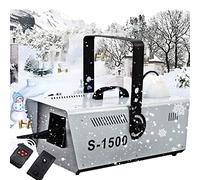 sjdoPulse 2 Pieces Snow Machine, 1500W Snow Machine with Wired Remote Control and Wireless Remote Control, Outdoor Snow Maker (1 Piece 1500W)
