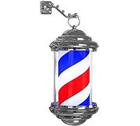 sjdoPulse Barber Pole Light LED Barber Shop Pole Barber Pole Light 11"/15" Mini Size Barber Pole Waterproof Roating And Lighting Red White Blue LED Hairdressing Barber Salon Wall Lamp