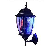 sjdoPulse Barber Pole Light LED Barber Shop Pole Barber Pole Salon Light Barber Pole LED Light Rotating Illuminated Red White Blue Stripes Rotating Metal Hair