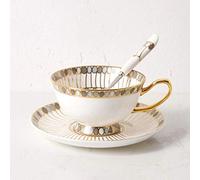sjdoPulse Bone China Teacup Coffee,Cup For Breakfast, Coffee Cup Bone China Coffee Cup And Saucer Bone China Coffee Set Ceramics Afternoon Tea Red Tea Cup Continental Coffee Set (B)