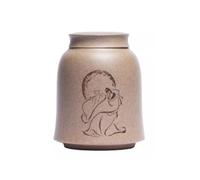 sjdoPulse Ceramic Food Jar Purple Clay Tea Can, Pu'er Tea Sealed Storage Can, Household Tea Storage Can for Serving Ground Coffee, Tea, Sugar, Salt and More Pantry Storage Containers
