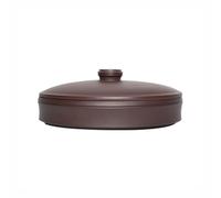 sjdoPulse Ceramic Food Jar Tea Cake Can, Purple Clay Tea Can, Flat Tea Box, Divided Tea Box, Flat Tea Can Pantry Storage Containers